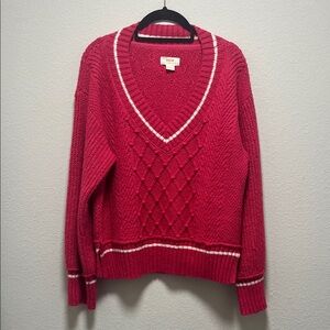 Maeve by Anthropologie Pink V-Neck Sweater Size Medium